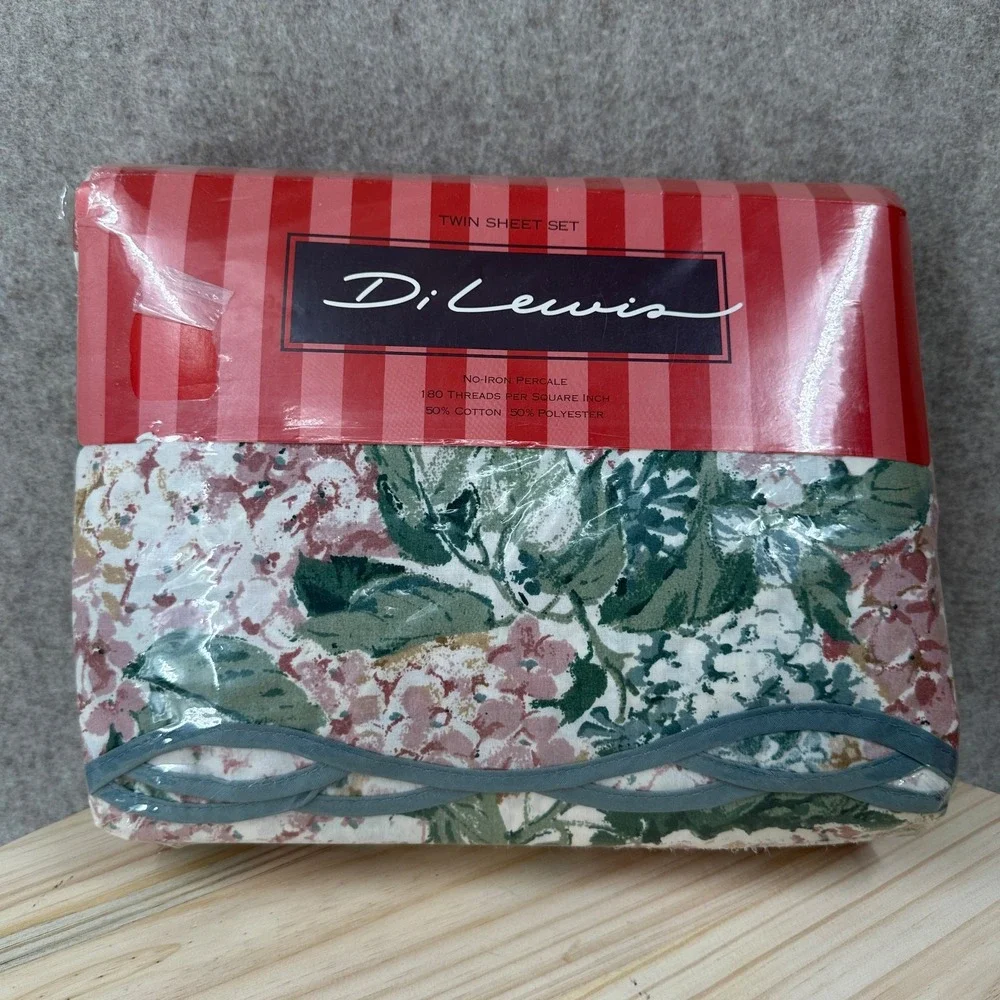 VTG Sears Blouson Fenwick Hall‎ Floral Washable No-Iron Sheet Set 80s Romantic